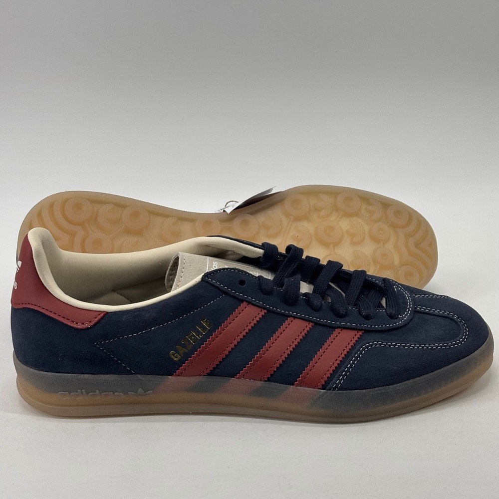 Adidas Gazelle Indoor Men's Size 9 Navy Burgundy JH5404 New Suede Gum Sole